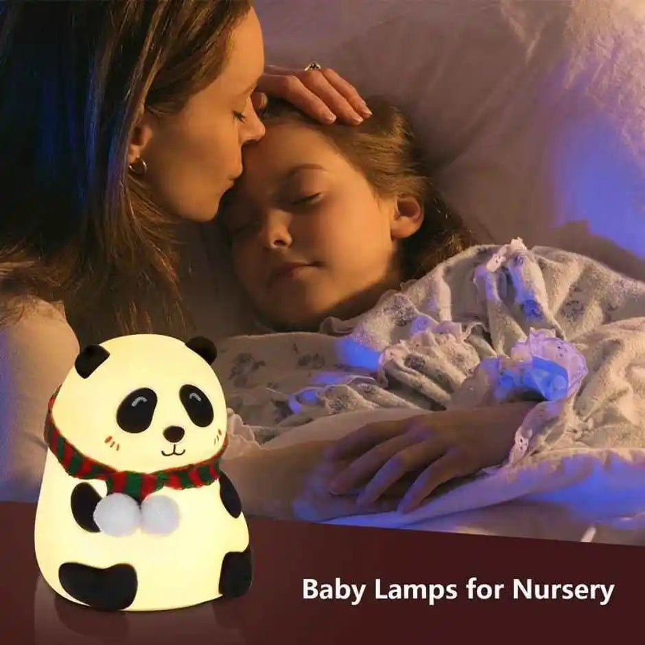 Cute Panda Night Lamp for Bedroom Rechargable for Kids