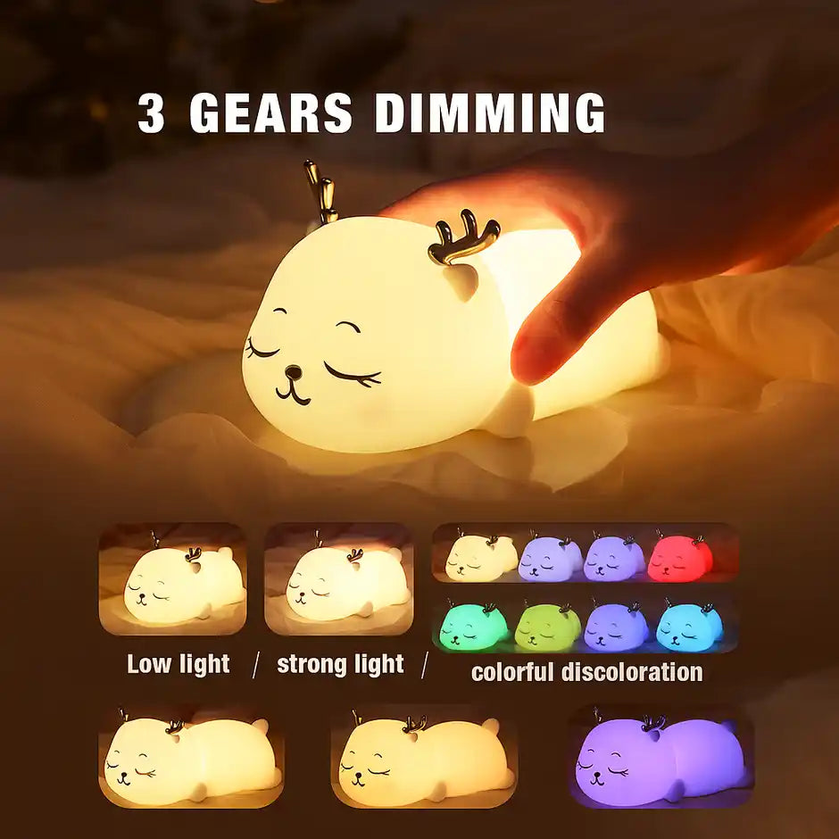 Lovely Fawn Deer Silicone Rechargeable 5 W Night Lamp