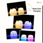 Rechargeable Cat Silicon Led Lamp Color Changing Gifting Home Decor