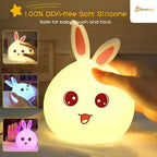 Rechargeable Cute Little Rabbit Silicon Led Lamp