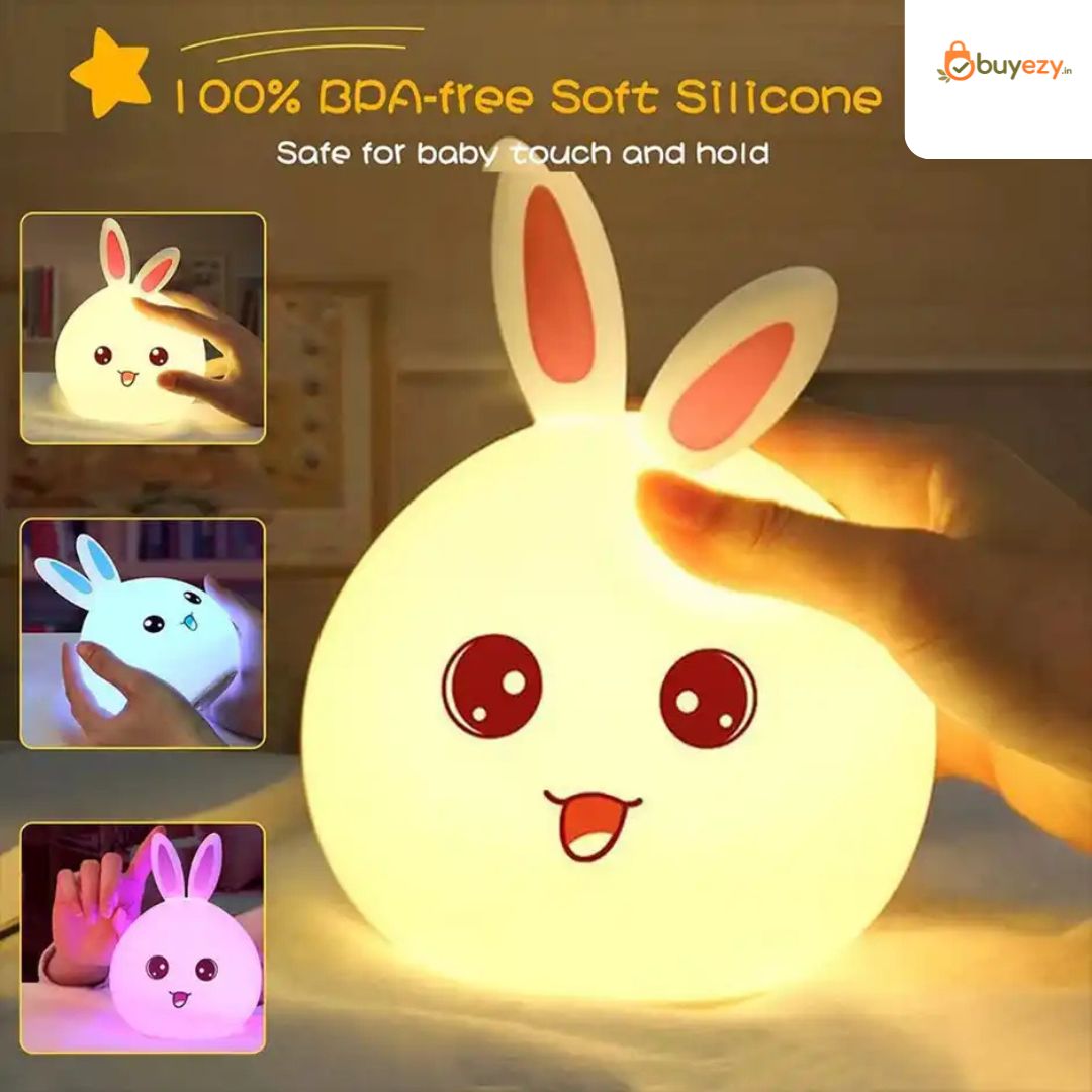 Rechargeable Cute Little Rabbit Silicon Led Lamp