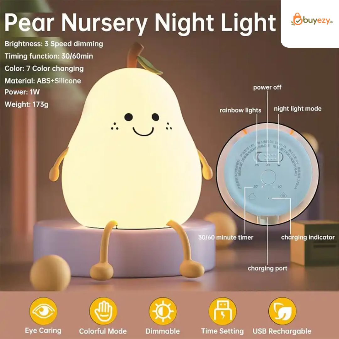 Rechargeable Happy Pear Silicon Colour Changing Led Lamp