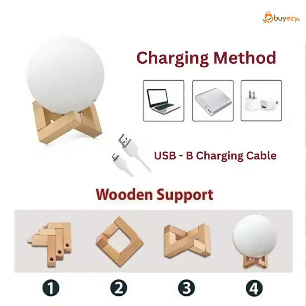 Rechargeable Moon Night Lamp 7 Color Changing Gift