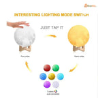 Rechargeable Moon Night Lamp 7 Color Changing Gift