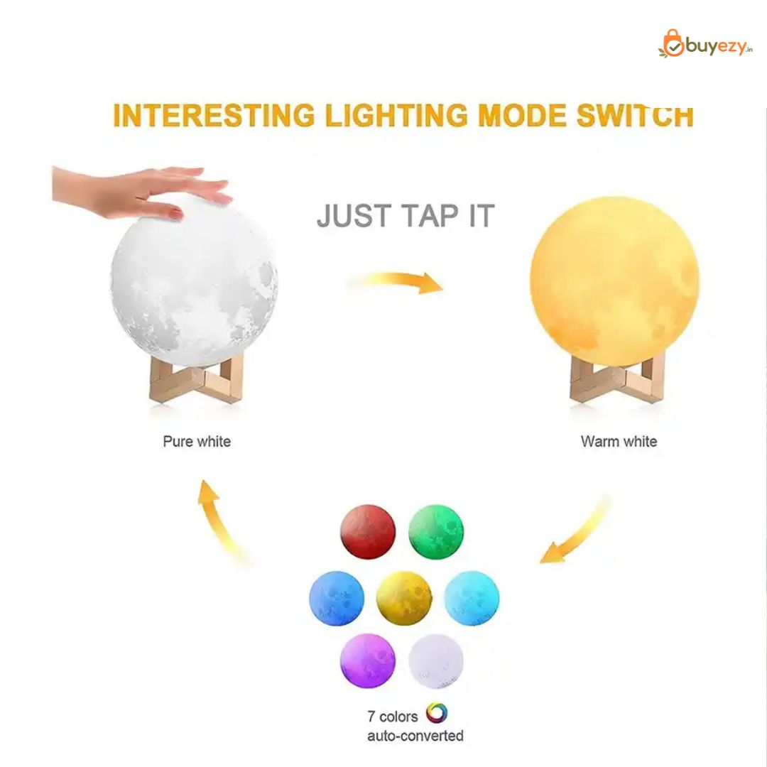 Rechargeable Moon Night Lamp 7 Color Changing Gift